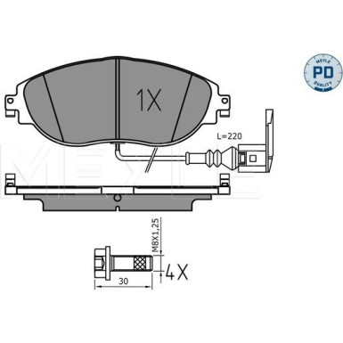 Meyle | Bremsbelagsatz, Scheibenbremse | 025 251 1720/PD