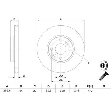 BOSCH | Bremsscheibe | 0 986 479 B73