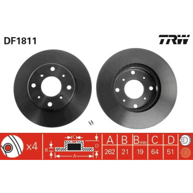 TRW | Bremsscheibe | DF1811