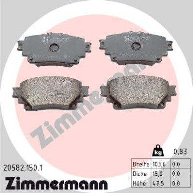 Zimmermann | Bremsbelagsatz, Scheibenbremse | 20582.150.1