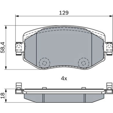 BOSCH | Bremsbelagsatz, Scheibenbremse | 0 986 424 386