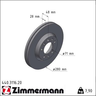 Zimmermann | Bremsscheibe | 440.3116.20