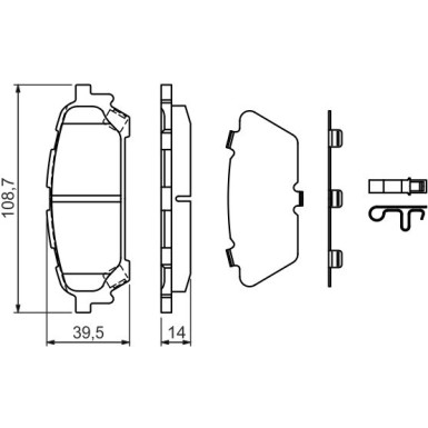 BOSCH | Bremsbelagsatz, Scheibenbremse | 0 986 494 232