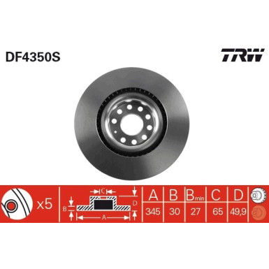 TRW | Bremsscheibe | DF4350S