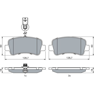 BOSCH | Bremsbelagsatz, Scheibenbremse | 0 986 494 500