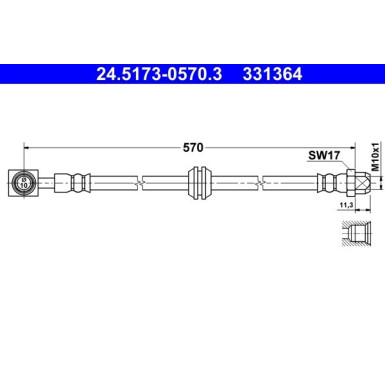 ATE | Bremsschlauch | 24.5173-0570.3