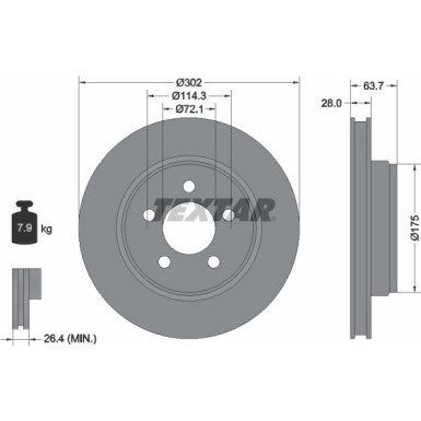 Textar | Bremsscheibe | 92203303