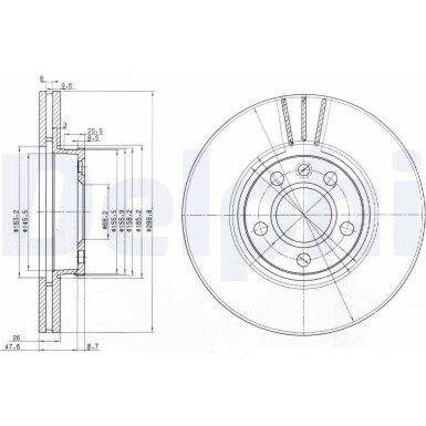 Delphi | Bremsscheibe | BG3696