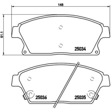 Brembo | Bremsbelagsatz, Scheibenbremse | P 59 077