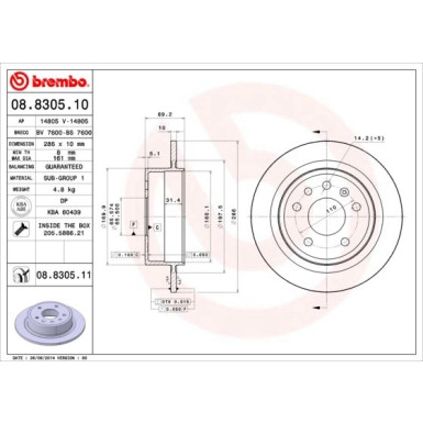 Brembo | Bremsscheibe | 08.8305.11