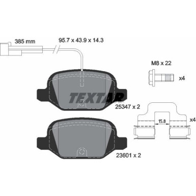 Textar | Bremsbelagsatz, Scheibenbremse | 2534701