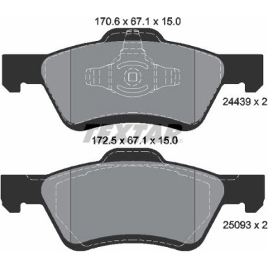 Textar | Bremsbelagsatz, Scheibenbremse | 2443901