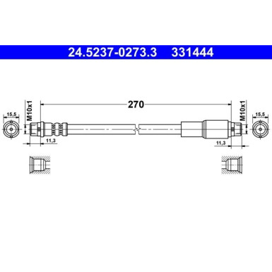 ATE | Bremsschlauch | 24.5237-0273.3