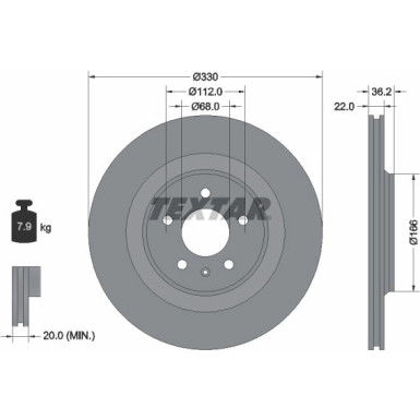 Textar | Bremsscheibe | 92160303