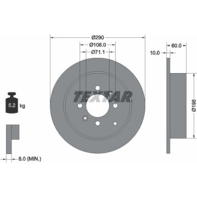 Textar | Bremsscheibe | 92080703