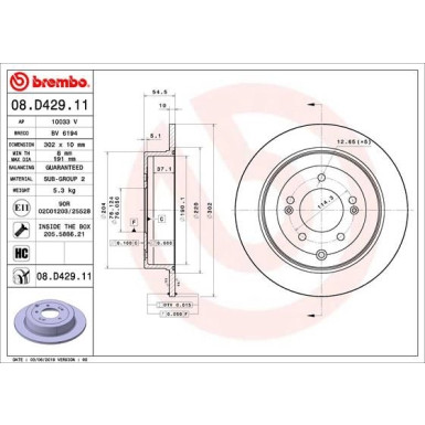 Brembo | Bremsscheibe | 08.D429.11