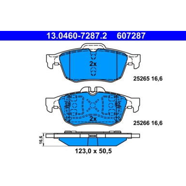 ATE | Bremsbelagsatz, Scheibenbremse | 13.0460-7287.2