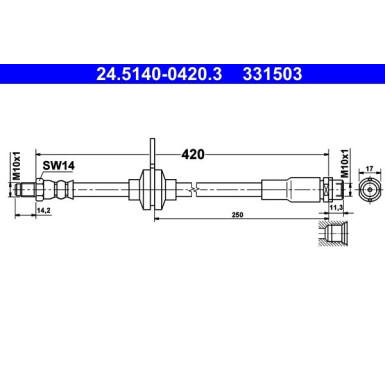 ATE | Bremsschlauch | 24.5140-0420.3