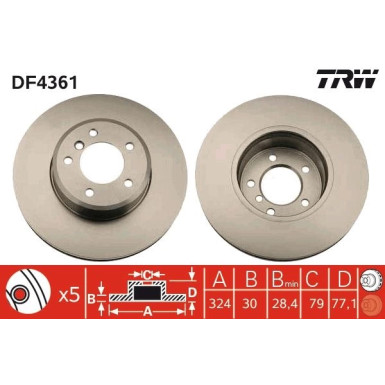 TRW | Bremsscheibe | DF4361