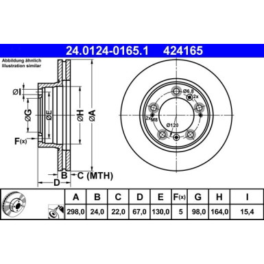 ATE | Bremsscheibe | 24.0124-0165.1