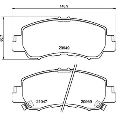 Brembo | Bremsbelagsatz, Scheibenbremse | P 54 061