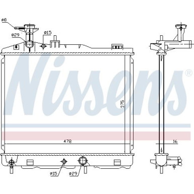 Nissens | Kühler, Motorkühlung | 628982