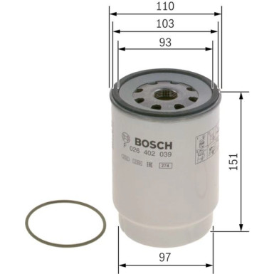 BOSCH | Kraftstofffilter | F 026 402 039