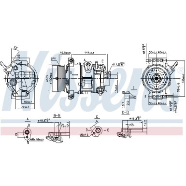 Nissens | Kompressor, Klimaanlage | 890030