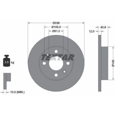 Textar | Bremsscheibe | 92036103