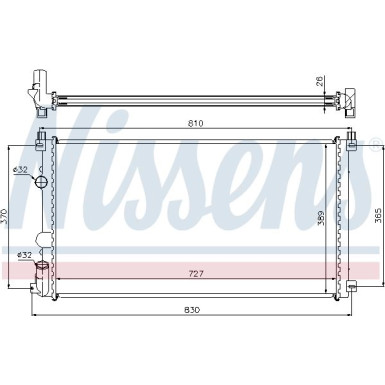 Nissens | Kühler, Motorkühlung | 63824A