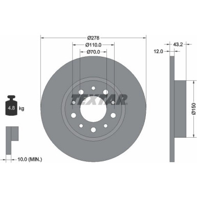 Textar | Bremsscheibe | 92145203