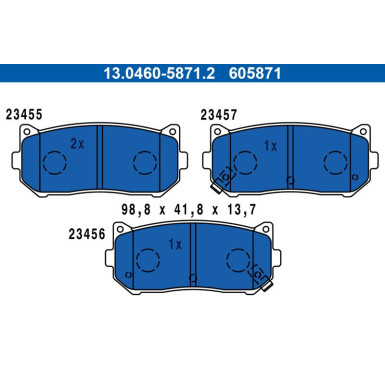 ATE | Bremsbelagsatz, Scheibenbremse | 13.0460-5871.2