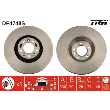 TRW | Bremsscheibe | DF4748S