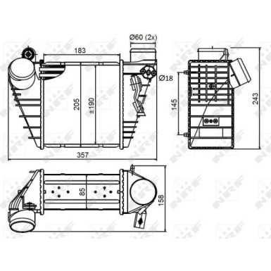 NRF | Ladeluftkühler | ohne Sensor | 30847