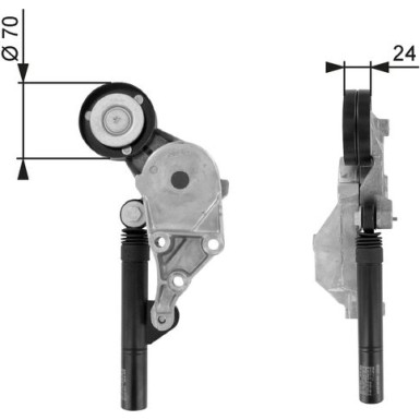 Gates | Spannrolle, Keilrippenriemen | T38192