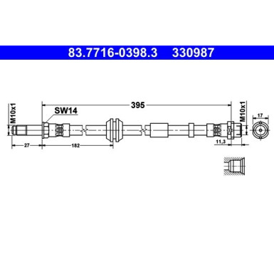 ATE | Bremsschlauch | 83.7716-0398.3