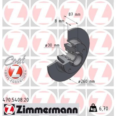 Zimmermann | Bremsscheibe | 470.5408.20