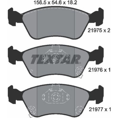 Textar | Bremsbelagsatz, Scheibenbremse | 2197502
