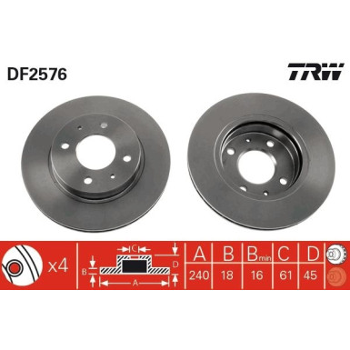 TRW | Bremsscheibe | DF2576