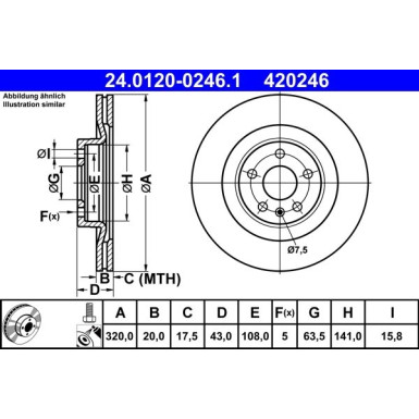 ATE | Bremsscheibe | 24.0120-0246.1