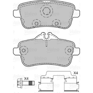 Valeo | Bremsbelagsatz, Scheibenbremse | 601341