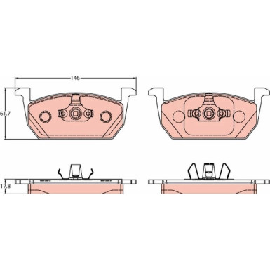 TRW | Bremsbelagsatz, Scheibenbremse | GDB2159