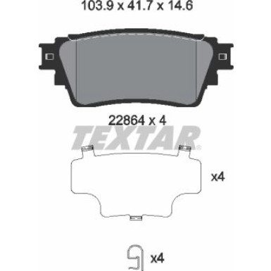 Textar | Bremsbelagsatz, Scheibenbremse | 2286401