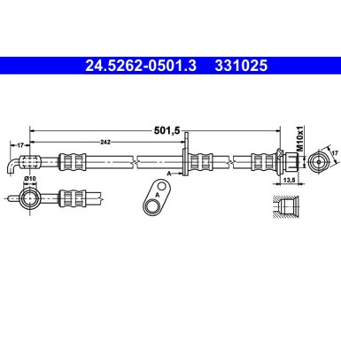 ATE | Bremsschlauch | 24.5262-0501.3