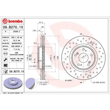 Brembo | Bremsscheibe | 09.B270.1X