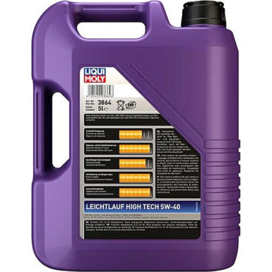 LIQUI MOLY 3864 Leichtlauf High Tech 5W-40 Motoröl, 5L