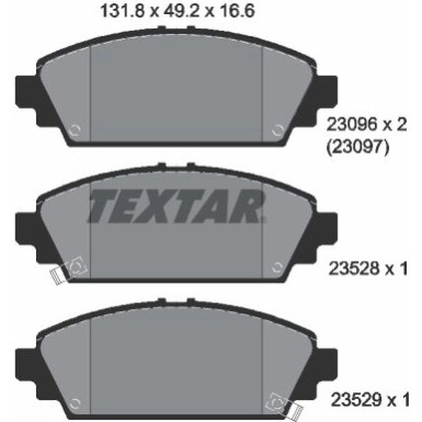 Textar | Bremsbelagsatz, Scheibenbremse | 2309601