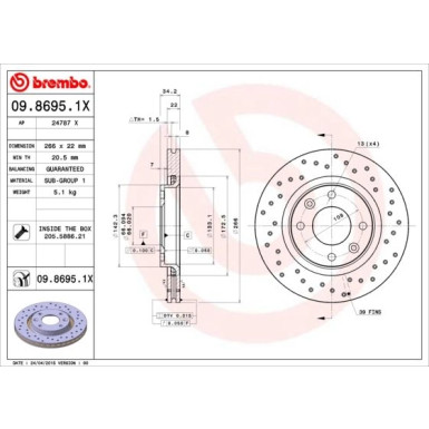 Brembo | Bremsscheibe | 09.8695.1X