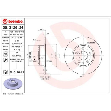 Brembo | Bremsscheibe | 08.3126.21