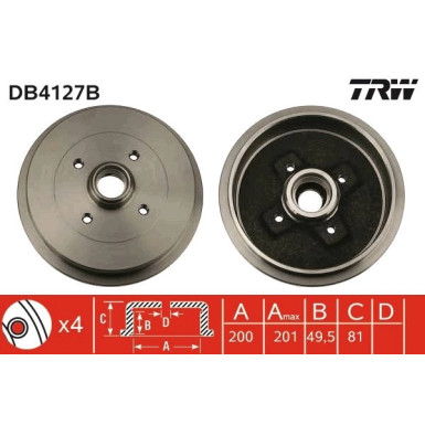 TRW | Bremstrommel | DB4127B